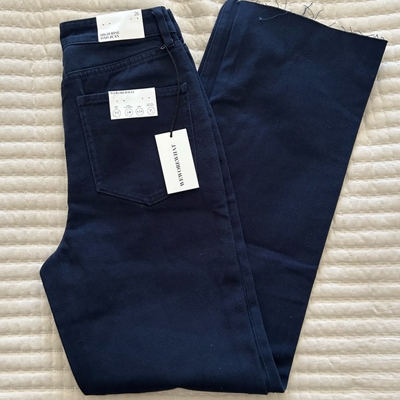 NWT, WeWoreWhat Women’s High Rise Dad Raw Hem Jeans in French Navy, Size 26 - Picture 12 of 12